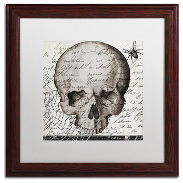 Color Bakery 'Halloween Skull' Matted Framed Art, Wood Frame, White Mat, 16x16
