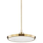 Hudson Valley Lighting - Hudson Valley Lighting 3616-AGB Draper - One Light Pendant - Warranty -  ManufacturerDraper One Light Pen Aged Brass AlabasterUL: Suitable for damp locations Energy Star Qualified: n/a ADA Certified: n/a  *Number of Lights: Lamp: 1-*Wattage:30w LED bulb(s) *Bulb Included:Yes *Bulb Type:LED *Finish Type:Aged Brass