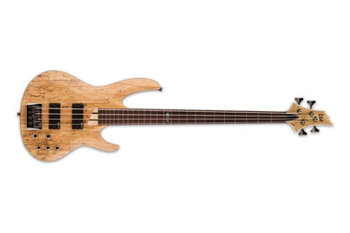 ESP LTD B-204 Fretless Bass Guitar 4-string Natural Satin Spalted Maple Top w/ A