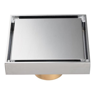 Kingston Brass Watercourse BSF9771AB 4-Inch Square Grid Shower Drain with  Hair Catche