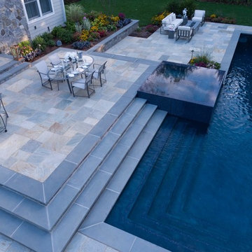 Franklin Lakes, NJ. Luxury swimming pool and geometric masterpiece