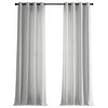 White Grommet Heavy FauxLinen Curtain Single Panel, 50"x96"