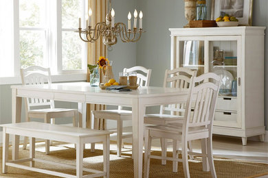 Inspiration for a large enclosed dining room remodel in Other with gray walls