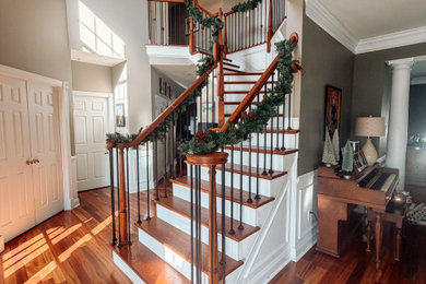 Transitional staircase photo in Philadelphia
