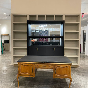 Boston Area Custom Bookshelf and Fireplace Feature Wall