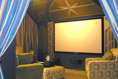 Eclectic home theater photo in Dallas