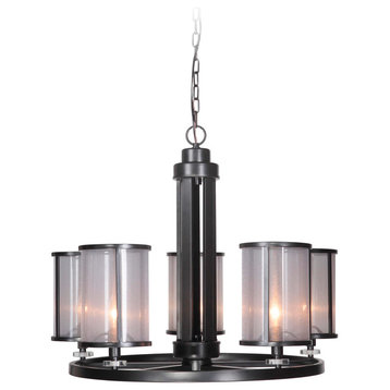 Jeremiah Lighting Danbury 5-Light Chandelier, Matte Black