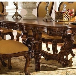 AICO Furniture - Palais Royale Rectangular Dining Table in Rococo Cognac - 71002 - Dining Tables