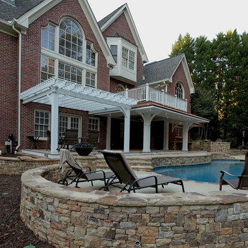 Pool cabana,deck,arbor