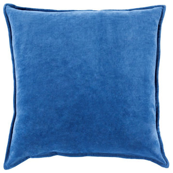 Cotton Velvet by Surya Down Fill Pillow, Dark Blue, 18' x 18'