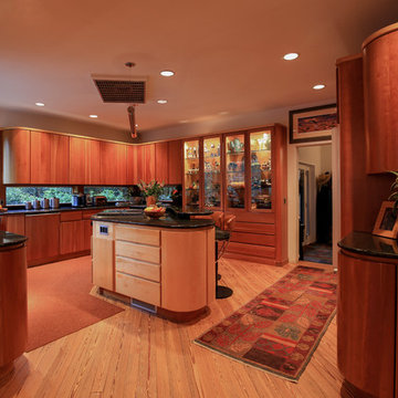 Cherry Wood Kitchen Remodel | Black Granite & Panoramic Views