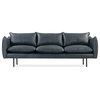 Oscar Leather Sofa, Black Top Grain Full Aniline