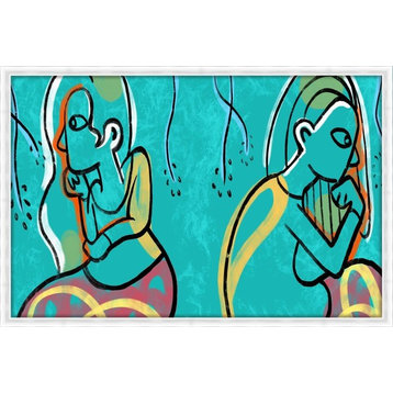 "Turquoise Woman", Decorative Wall Art, 61.75"x41.75"