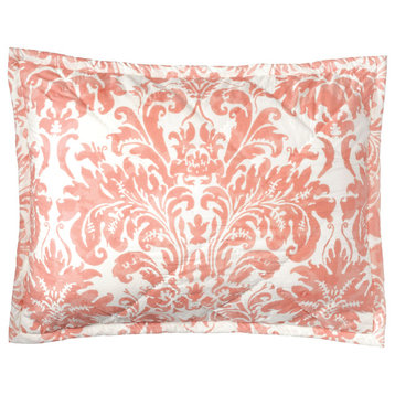 Kate Quilted Sham, Coral, Standard