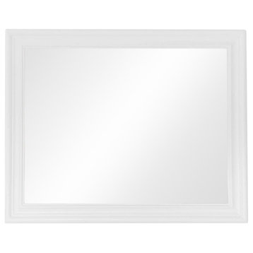24" Wood Frame Mirror, White