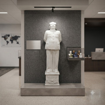 Vintage Off White 59 Inches Tall Porcelain Chairman Mao Art Figure cs1212