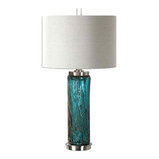 Aqua Ocean Blue Glass Table Lamp - Contemporary - Table Lamps - by My  Swanky Home | Houzz