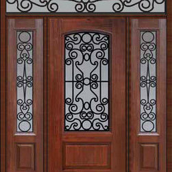 Prehung Sidelites-Transom Door 80 Fiberglass Genoa Arch Lite - Front Doors