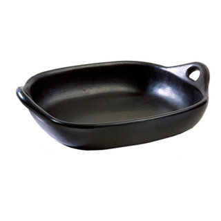 Black Clay La Chamba Oval Serving Dish with Handles - Large