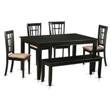 6-Piece Kitchen Nook Dining Set, Kitchen Table And 4 Dining Chairs With Bench