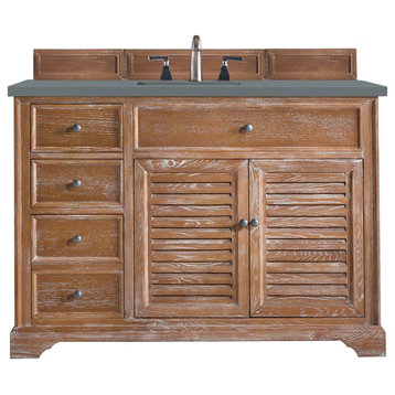 James Martin 238-104-5211-3CBL 48" Single Vanity Cabinet Driftwood Quartz Top