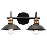Kichler Lighting - Kichler Lighting 45944OZ Clyde - 2 Light Bath Vanity Approved for Damp Locations - Bring a touch of the outdoors in with Clyde's 2-liClyde 2 Light Bath V Olde BronzeUL: Suitable for damp locations Energy Star Qualified: n/a ADA Certified: n/a  *Number of Lights: 2-*Wattage:75w Incandescent bulb(s) *Bulb Included:No *Bulb Type:Incandescent *Finish Type:Olde Bronze