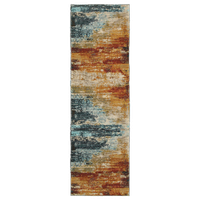 Oriental Weavers Sedona Collection Blue/Red Abstract Indoor Area Rug 2'3"X7'6"