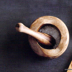Roost Teak Wood Mortar & Pestle **Next Day Shipping - SKU: W695 - Kitchen Knives And Accessories