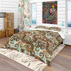 Paisley Pattern With Fantasy Vintage Duvet Cover Set, Queen