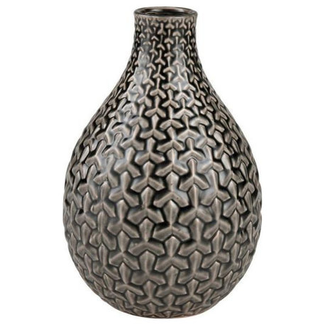 Elk Home Gibbs - 12 Inch Small Vase, Gray Finish