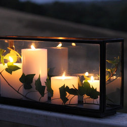 Weathered Zinc Lanterns and Candle Boxes - Candle Holders and Candelabra