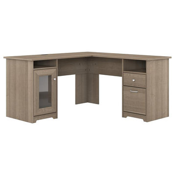 Scranton & Co 60" Traditional Engineered Wood L Shaped Computer Desk in Ash Gray