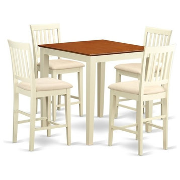 5-Piece Counter Height Pub Set, Counter Height Table And 4 Kitchen Dining Chairs