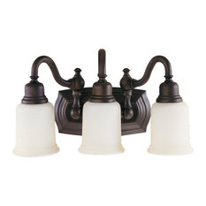 Oil Rubbed Bronze Bathroom Vanity Lights Houzz Joshua Marshal Three Light Oil Rubbed Bronze Opal White Etched Glass Vanity Bathroom