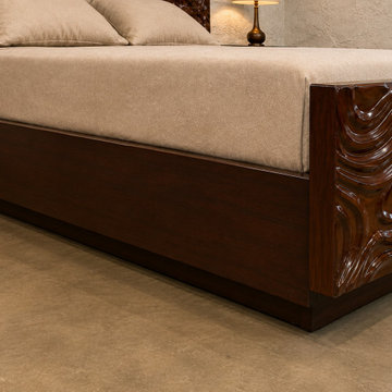 Organic Platform Bed | Luxury Sculptural Footboard | Modern Bedroom ideas
