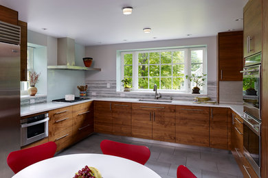 This is an example of a contemporary kitchen in Philadelphia.