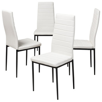 Armand Faux Leather Upholstered Dining Chair, Set of 4, White
