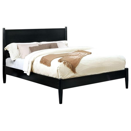 Furniture of America Belkor Solid Wood King Platform Bed in Black