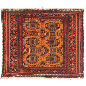 Persian Rug Turkaman 2'3"x2'10" Hand Knotted