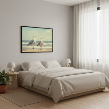 Coastal Companions Japandi Style Artwork
