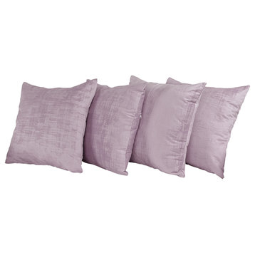 Serenta Textured Velvet Pillow Shell, Set of 4, Mauve Shadows