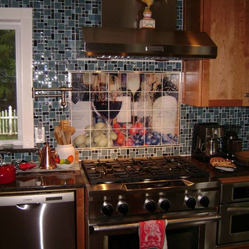 Glass Tile Mural for Kitchen Backsplash