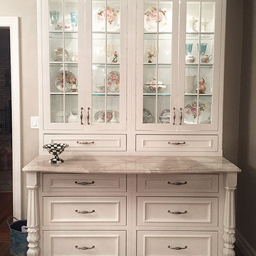 Direct Depot | White Traditional Decorative Custom Kitchen & China Cabinet