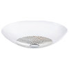 3x75W Ceiling Light, Chrome Finish & White Coated Glass, Clear Crystals