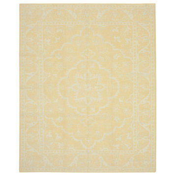 Rug N Carpet - Hand-Knotted Oriental 8' 0" x 9' 11" Soft Yellow Oushak Rug