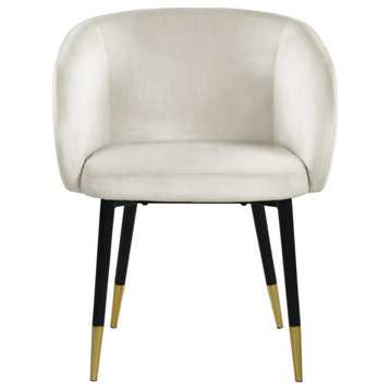 The Soho Dining Chair, Cream, Velvet