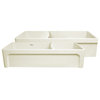 Whitehaus WHQDB5542-BISCUIT Farmhaus Fireclay Large Sink And Small Bowl