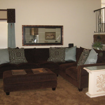 Stenciled Designs window valance & side table