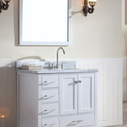 37 inch Single Sink Bathroom Vanity Set in White Finish - Bathroom Vanities And Sink Consoles
