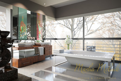 Trendy home design photo in Miami
